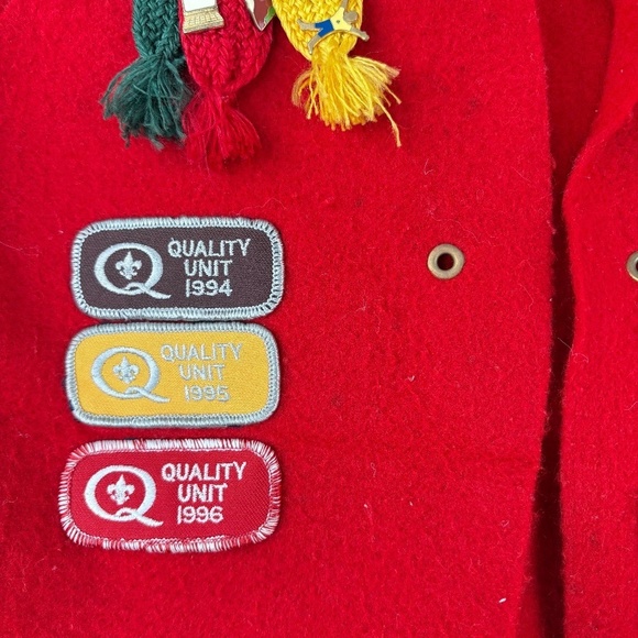 VTG 90s Official Boy Scouts of America WEBLOS Red Vest Size Medium - Picture 3 of 13